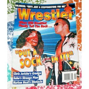 The Wrestler Magazine February 2000 Rock Mankind Goldberg Jericho Sabu wwe